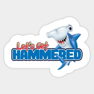 'Let's Get Hammered!' Awesome Shark Gift Sticker